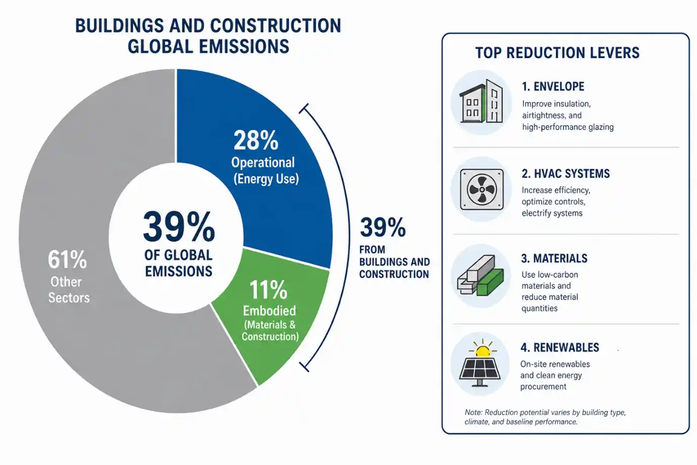 Operational vs Embodied Carbon Breakdown in Buildings